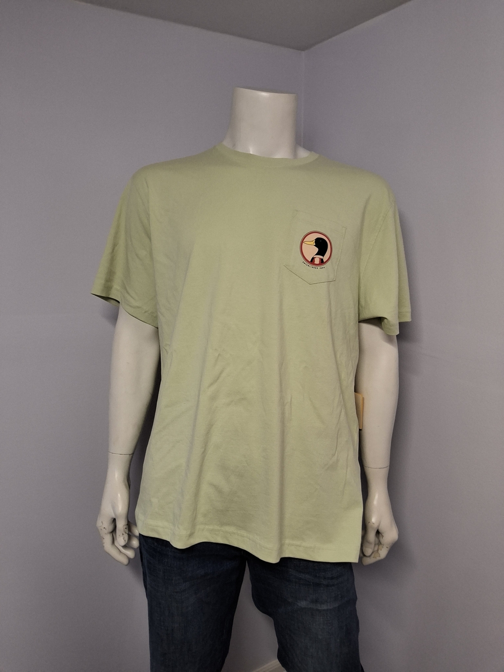Duck Head Men's XL Green Cotton Pocket Graphic Logo Crew Neck T-Shirt